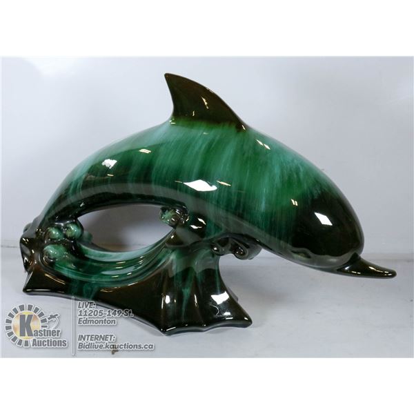 BLUE MOUNTAIN POTTERY- "DOLPHIN"- 10" TALL X 17