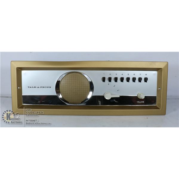 TALK-A-PHONE VINTAGE INTERCOM 8 CHANNEL SYSTEM.