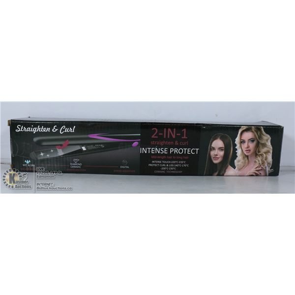 2 IN 1 STRAIGHTEN AND CURLING IRON.