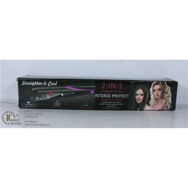 2 IN 1 STRAIGHTEN AND CURLING IRON.