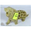 Image 1 : HAND CARVED STONE TIGER CARVING.