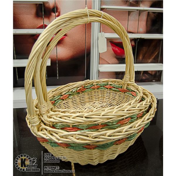 3PK WICKER BASKETS -LARGE WITH HANDLES