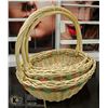 Image 1 : 3PK WICKER BASKETS -LARGE WITH HANDLES