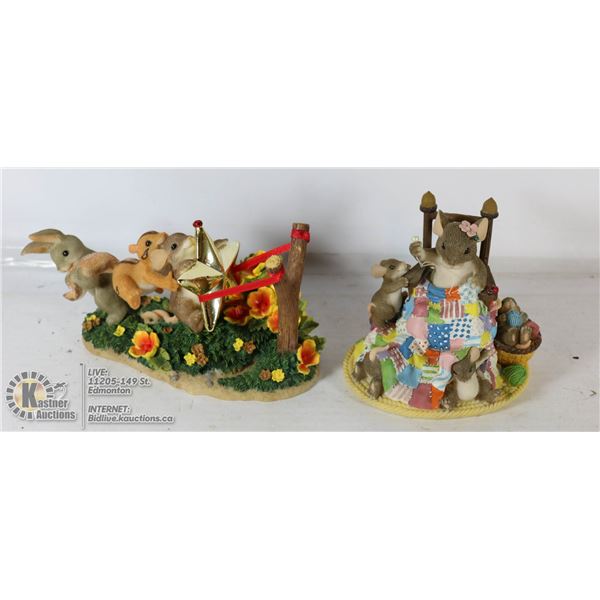 FITZ & FLOYD "CHARMING TAILS"- SET OF 2 FIGURINE