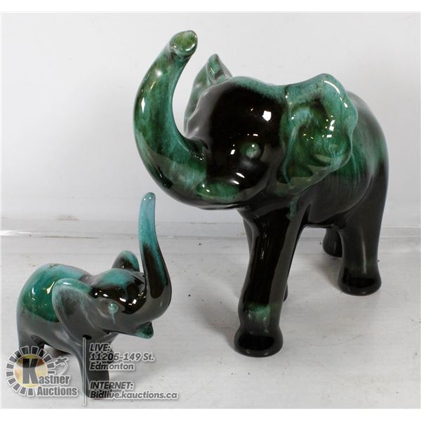 BLUE MOUNTAIN POTTERY- "ELEPHANTS" SET OF 2-