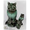 Image 1 : BLUE MOUNTAIN POTTERY- "OWLS" SET OF 3- 10" & 5