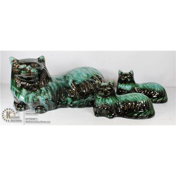 BLUE MOUNTAIN POTTERY- "PERSIAN CATS"- 3 WITH