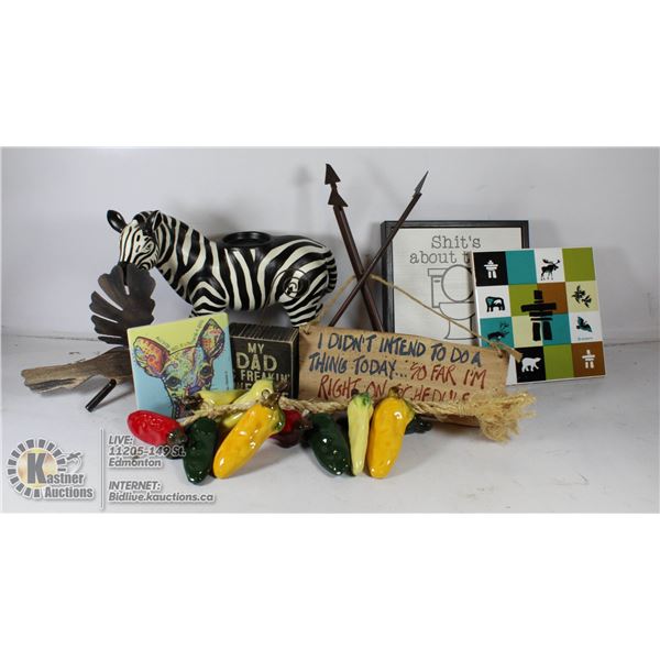 LOT OF HOME DCOR - FATHER'S DAY, BATHROOM, ETC