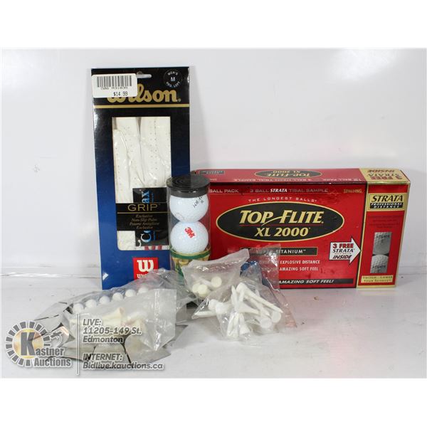LOT OF NEW GOLF SUPPLIES - TOP-FLITE GOLF BALLS, G