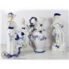 Image 1 : BLUE & WHITE PORCELAIN FIGURINES- SET OF 4