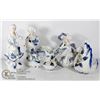 Image 1 : BLUE & WHITE PORCELAIN FIGURINES- SET OF 3