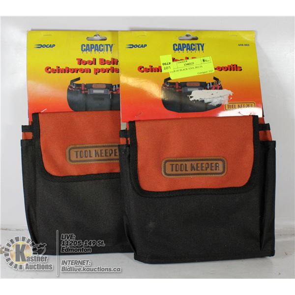 PAIR OF BLACK TOOL BELTS
