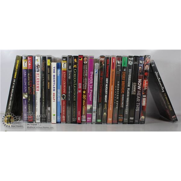 LOT OF 26 CONCERT DVDS