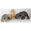 Image 1 : 3 HAND CARVED WOODEN BEARS