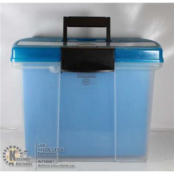 LARGE BLUE ORGANIZER FILE BOX