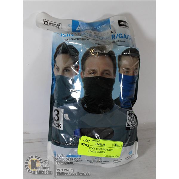 ARCTIC COOL COOLING FACE COVER 3 PACK UNISEX