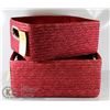 Image 1 : 2 NEW RED WICKER  BASKETS