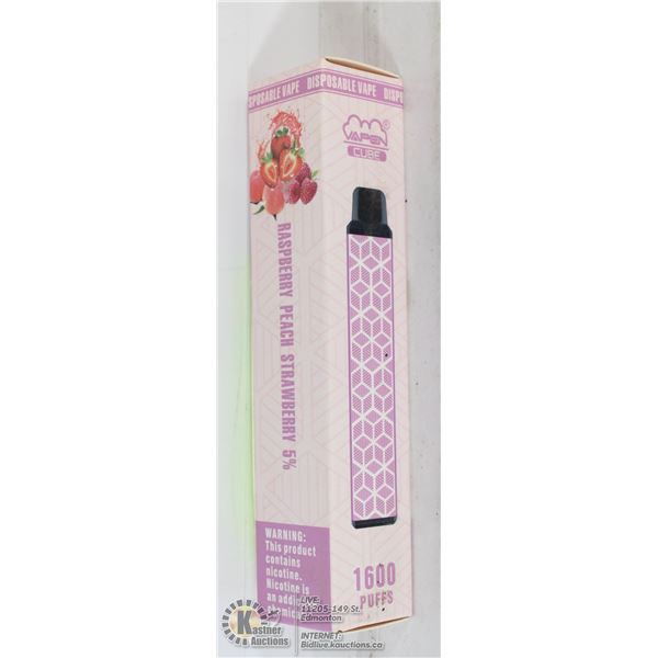 ONE 1600PUFFS VAPE CUBE RASPBERRY PEACH STRAWBERRY