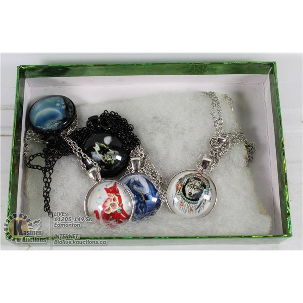 LOT OF 6 NEW BOBBLE NECKLACES