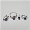 Image 1 : BZ390-106 SILVER SAPPHIRE RING EARRING AND PENDANT