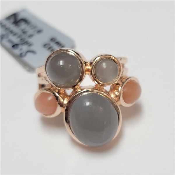 BZ390-114 SILVER MOOSNTONE RING