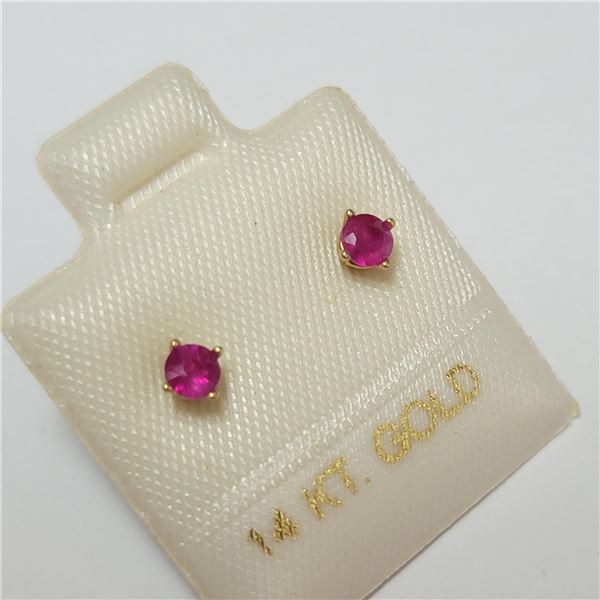 BZ390-117 14K  RUBY EARRINGS