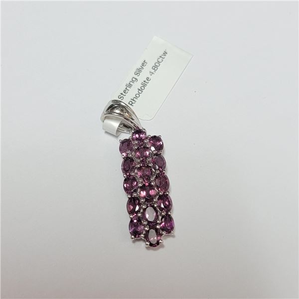 BZ390-120 SILVER RHODOLITE PENDANT