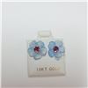 Image 1 : BZ390-121 10K  GARNET AND CHALCEDONY FLOWER EARRIN