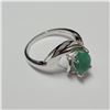 Image 1 : BZ390-145 SILVER EMERALD RING