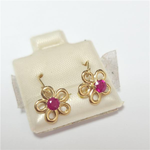 BZ390-148 14K  RUBY EARRINGS