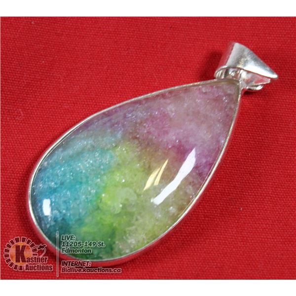 #192- RAINBOW SOLAR QUARTZ PENDANT
