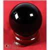 Image 1 : #283-NATURAL BLACK OBSIDIAN SPHERE BALL + STAND