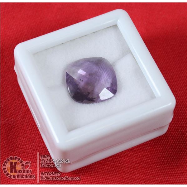 #114-PURPLE AMETHYST GEMSTONE SQUARE 4.60CT