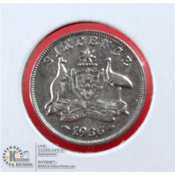 1936 AUSTRALIA SILVER 6 PENCE