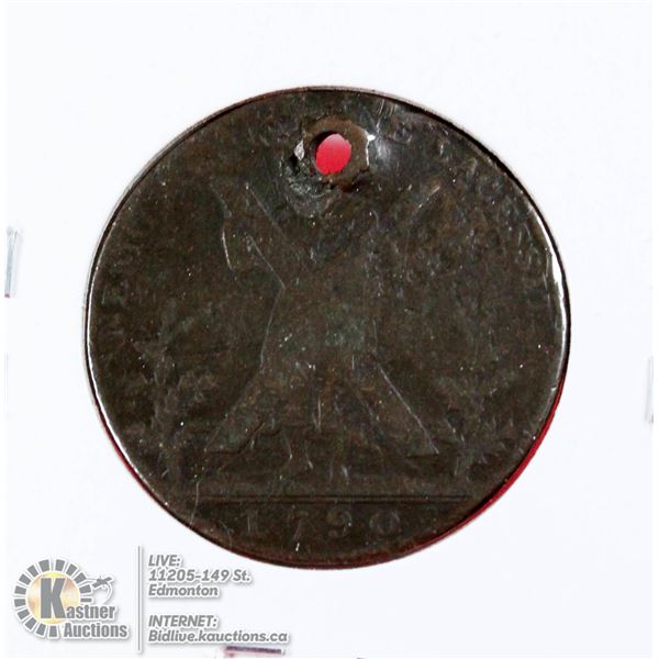 SCOTLAND 1790 EDINBURG CONDER 1/2 PENNY