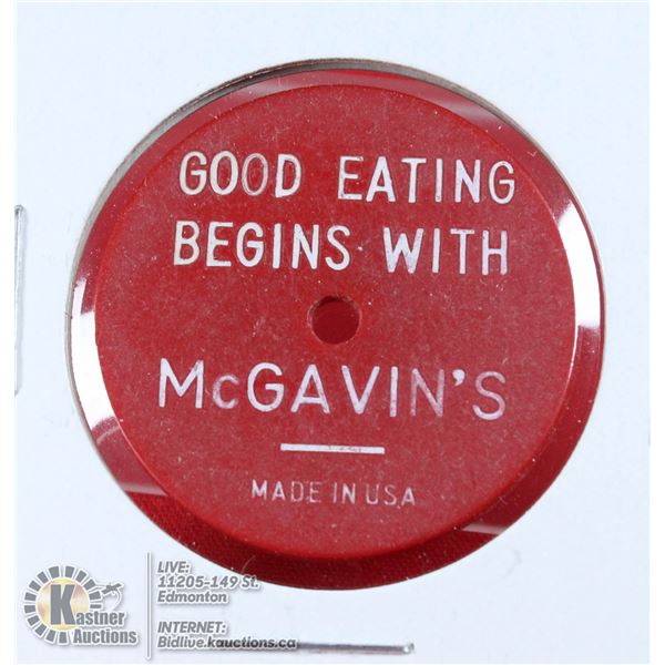 MCGAVIN'S EDMONTON BAKERY TOKEN