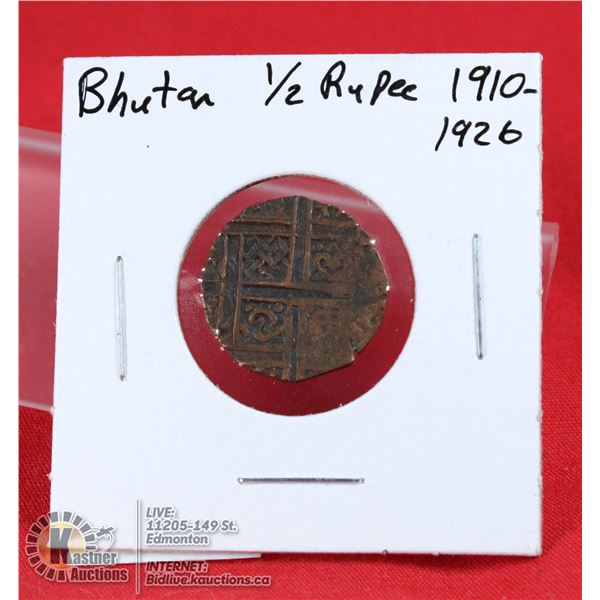 KINGDOM OF BHUTAN 1/2 RUPEE 1910-26