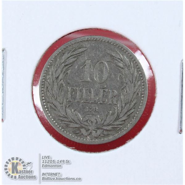 HUNGARY 1893 10 FILLER COIN