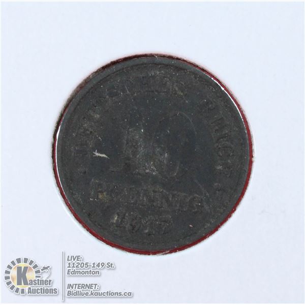 WW1 ISSUE 1917 GERMAN 10 PFENNIG
