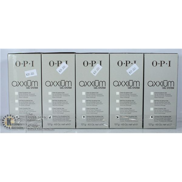 LOT OF 5 OPI AXXIUM GEL SYSTEM - OPAQUE PINK