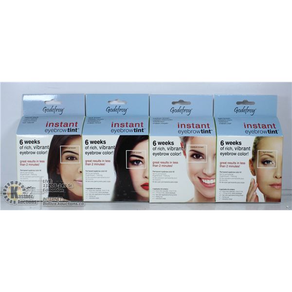 LOT OF 4 GODEFROY INSTANT EYEBROW TINT KIT