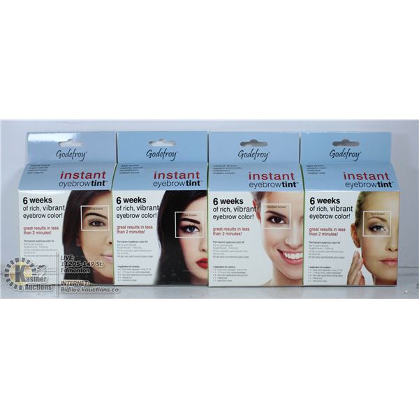 LOT OF 4 GODEFROY INSTANT EYEBROW TINT KIT
