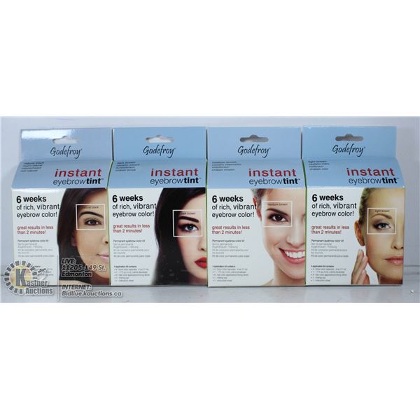 LOT OF 4 GODEFROY INSTANT EYEBROW TINT KIT