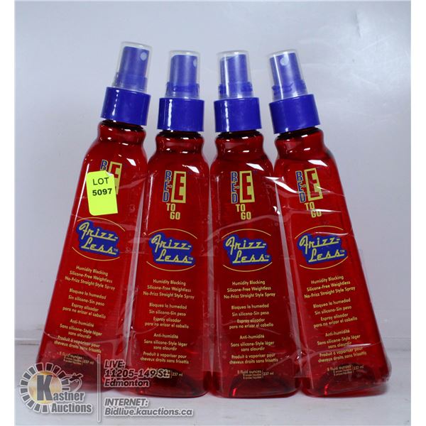 LOT OF 4 RED-E TO GO FRIZZ-LESS HUMIDITY BLOCKING