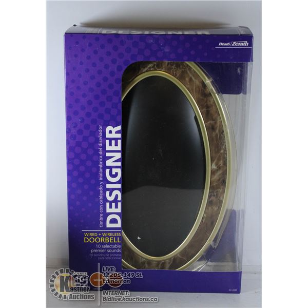 FAUX MARBLE BATTERY POWERED WIRELESS DOOR CHIME