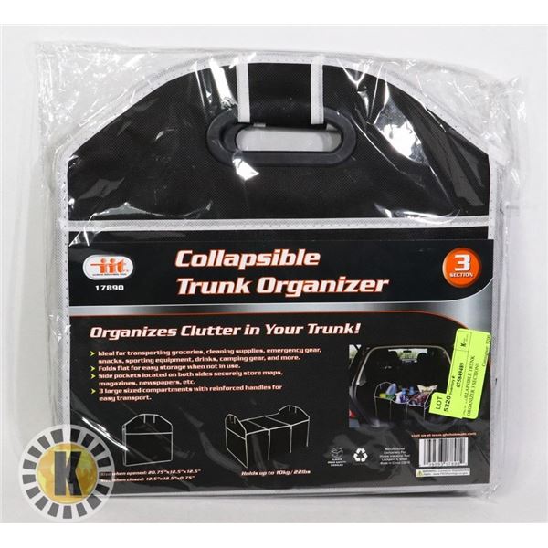 NEW COLLAPSIBLE TRUNK ORGANIZER 3 SECTIONS