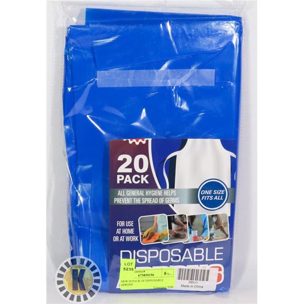 NEW 20 PACK OF DISPOSABLE APRONS
