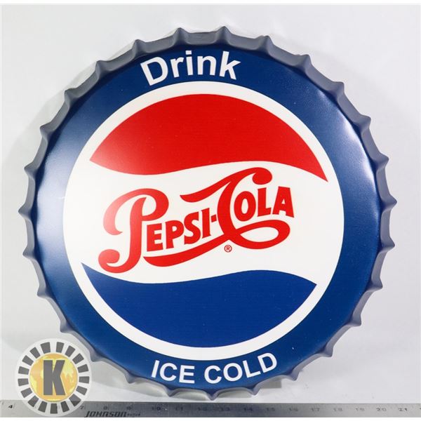 NEW 16" DIAMETER BOTTLE CAP SHAPE METAL WALL ART