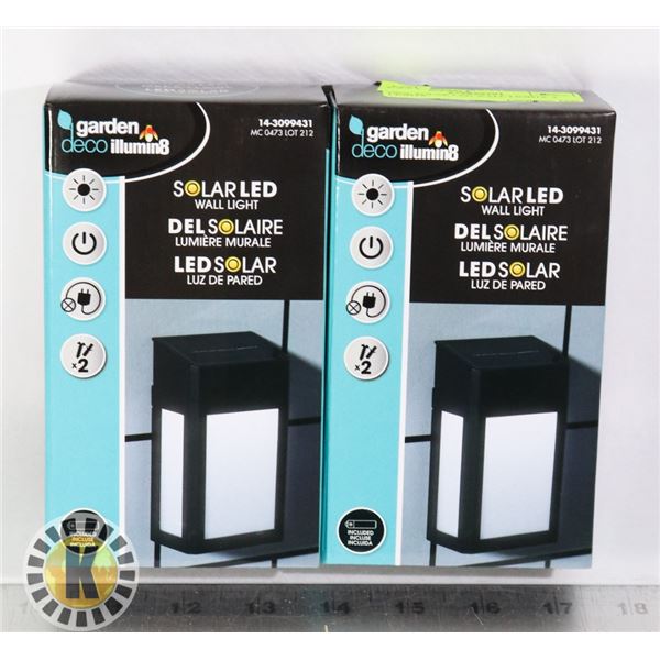NEW SOLAR LED WALL LIGHTS. 2 LIGHTS