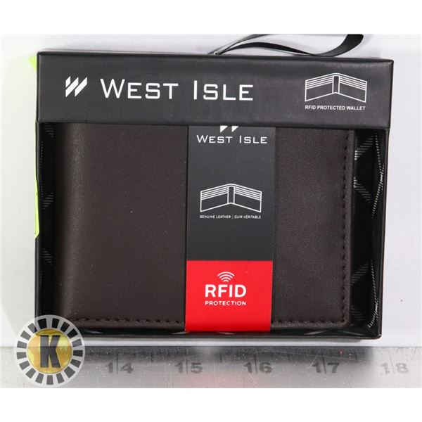NEW MEN'S LEATHER WALLET BUILT IN RFID